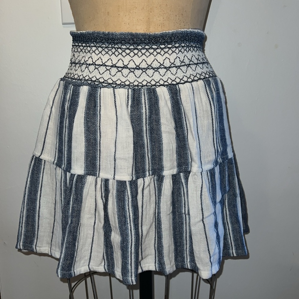 Indigo Rein Blue/White Casual Coverup Short Skirt M